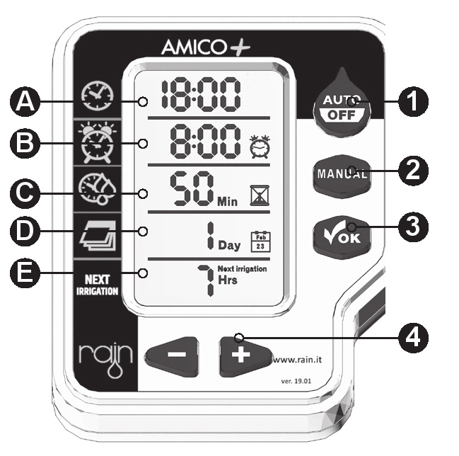 تایمر آبیاری تک خروجی آمیکو پلاس رین (+AMICO) 4