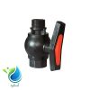 شیر توپی یکسر نر یکسر ماده دسته پلیمری 1/4 1 اینچ آب آفرین _آبکود